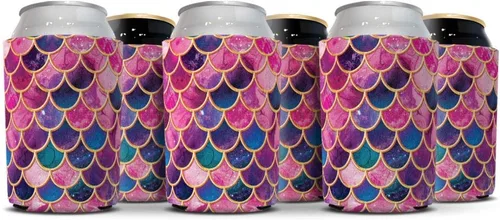Vista 6 de WIRESTER Fundas enfriadoras de latas para bebidas de soda y cerveza, paquete de 6 – tortuga marina del océano