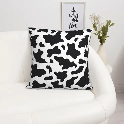 Vista 8 de Fundas de almohada con estampado de vaca y leche blanca y negra de 18 x 18 pulgadas, funda de almohada para dormitorio, sofá, funda de almohada