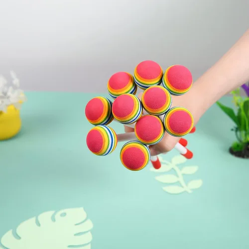 Vista 4 de 10 piezas de baquetas para niños, baquetas de caramelo arcoíris de espuma suave con cabeza de percusión para juguetes de ritmo Paletas de piruleta