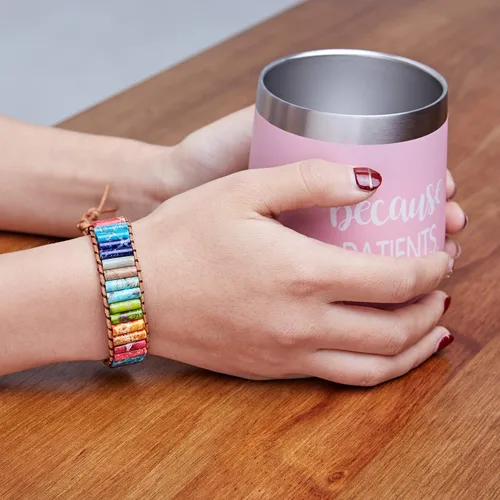 Vista 5 de sedmart - Pulseras de los 7 chakras para mujeres con piedras reales y correa de cuero, cuentas curativas para hombres y mujeres, joyería bohemia
