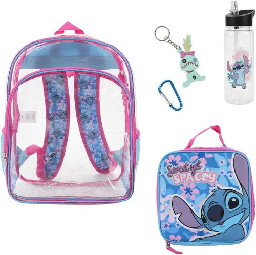 Vista 18 de BIOWORLD Set de Mochila para Niñas Lilo & Stitch (niño pequeño/niño grande) Morado Talla Única