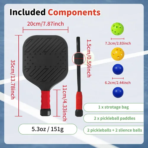 Vista 4 de Juego de 2 palas de pickleball ligeras impermeables y ligeras, juguetes de playa y piscina, divertido juego deportivo, regalo para adolescentes