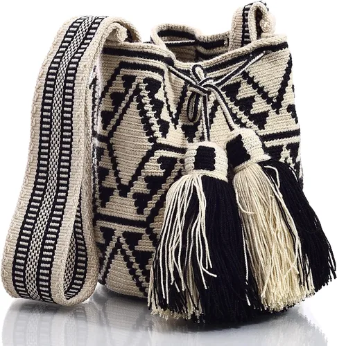 Vista 2 de WYOU Designer Collection, Handwoven Hobo Bucket Bag in Wayuu Crochet