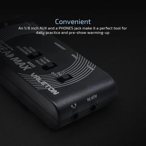 Vista 4 de Valeton Rushead Max - Amplificador de bolsillo portátil para bajo, cargador USB, multiefectos