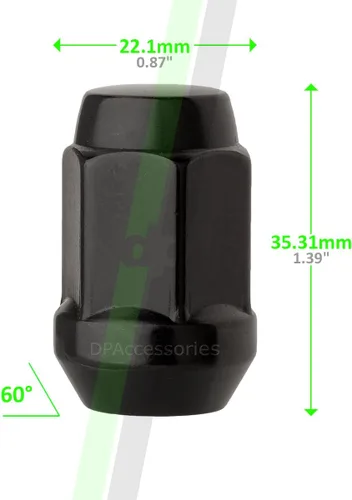Vista 3 de DPAccessories LCB3B6H- 04PAR tuercas para automotores, Negro