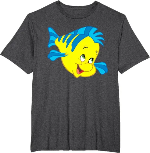 Vista 68 de Disney Camiseta de disfraz de cara grande de la Sirenita Flounder Sidekick