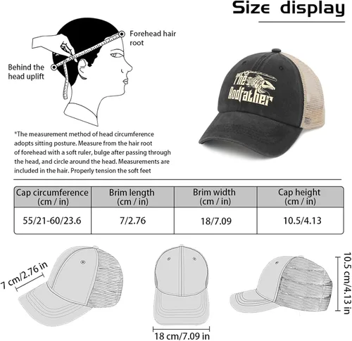 Vista 4 de OOMOO Regalos de senderismo de pesca para hombres El Rodfather gorras sombrero de pesca para hombre