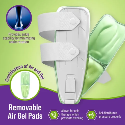 Vista 5 de MARS WELLNESS Estribo de tobillo de gel de aire de alta calidad, estabilizador de tobillo con terapia de aire y gel de frío, talla única
