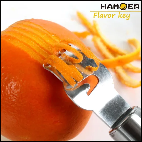Vista 5 de Lemon Citrus Zester & Channel Knife Juego de 2 herramientas con una caja de almacenamiento Lemon twist Tool,U-Shaped Stainless Steel Blade,Carving
