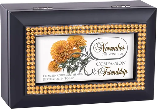 Vista 7 de Ebros Gift Cottage Garden - Caja de música con piedra natal y flores, toca todas las canciones clásicas americanas