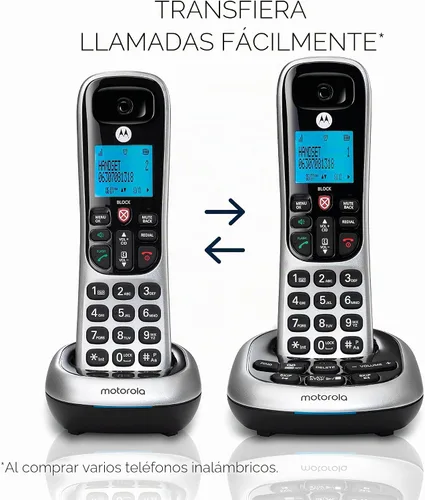 Vista 2 de Motorola CD4013 - Teléfono digital inalámbrico con contestador automático con 3 teléfonos, color plateado