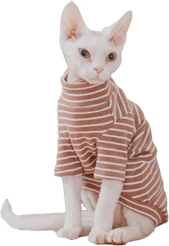 Vista 7 de Sphynx - Camisa de forro polar cálida para gatos, cuello alto, ropa térmica sin pelo para Sphynx, Devon, ropa de gato de Cornualles y gatitos