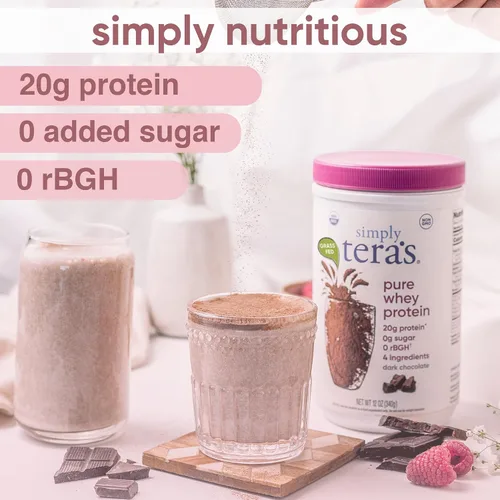 Vista 3 de Tera's Whey Protein, chocolate negro, 12 onzas