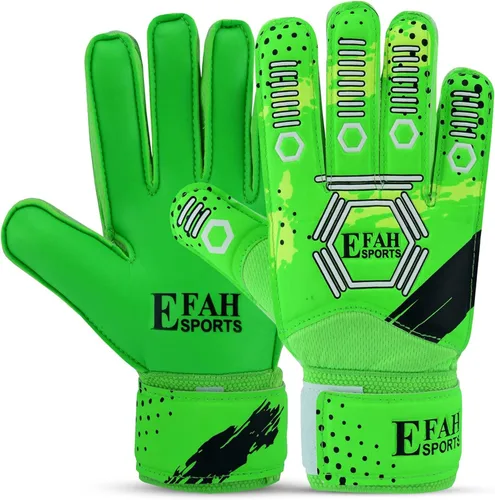 Vista 9 de Guantes de portero de fútbol para niños y jóvenes, guantes de portero de fútbol con palmas de agarre fuerte