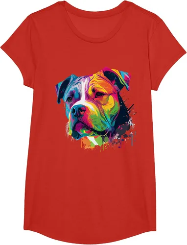 Vista 67 de Colorful American Bulldog American Bully Men Women T-Shirt Asphalt Grey