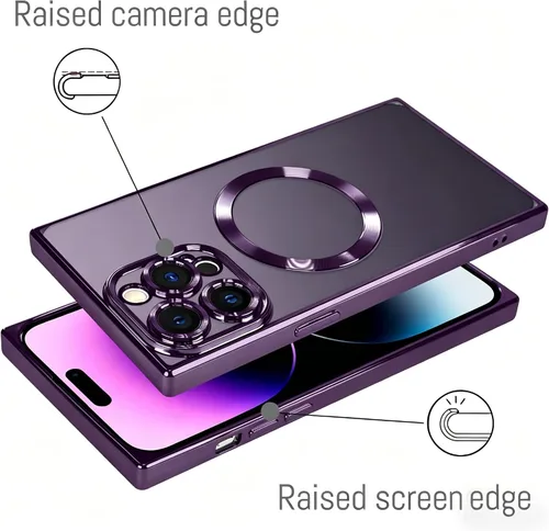 Vista 2 de LSL Funda para iPhone 14 Pro Max [compatible con MagSafe] TPU suave parachoques anticaídas, antiarañazos, a prueba de golpes, delgada, chapado