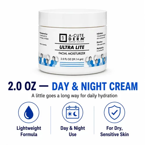 Vista 7 de A-Cute Derm Ultra Lite - Hidratante facial para piel seca Ayuda a suavizar y rehidratar la piel Crema de día y noche (2.0 oz)