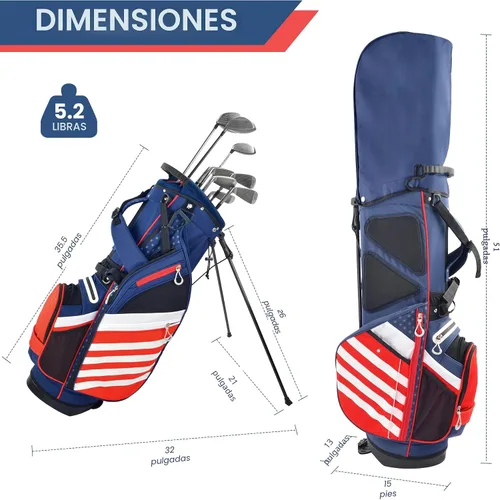 Vista 2 de BOBOPRO Bolsa de Soporte de Golf, Ligera con Divisores Superiores de 14 Compartimentos, Bolsa de Transporte de Golf con 8 Bolsillos, Bolsa de Golf