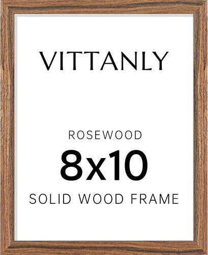 Vista 156 de Vittanly - Marco de fotos de 4 x 6 pulgadas de madera maciza con plexiglás, incluye paspartú de 3,5 x 5, para colgar en la pared o poner sobre una