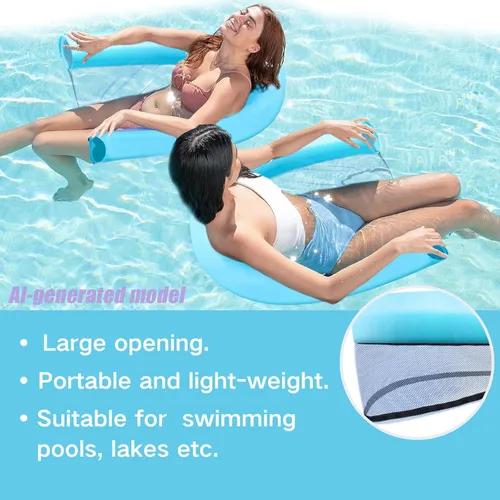 Vista 8 de Silla flotante de malla para adultos, silla flotante de piscina, flotador, silla de fideos, flotadores para accesorios de piscina y juguetes