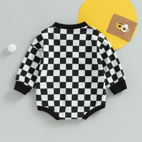 Vista 25 de Karuedoo Sudadera a cuadros para bebé niño y niña, mameluco de gran tamaño, manga larga, con burbujas, ropa neutra para otoño