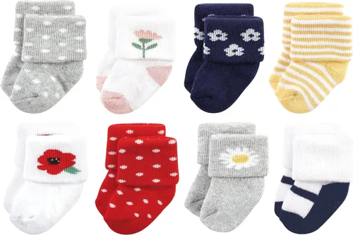Vista 2 de Hudson Baby - Calcetines de algodón para bebés recién nacidos y Terry para niñas bebés