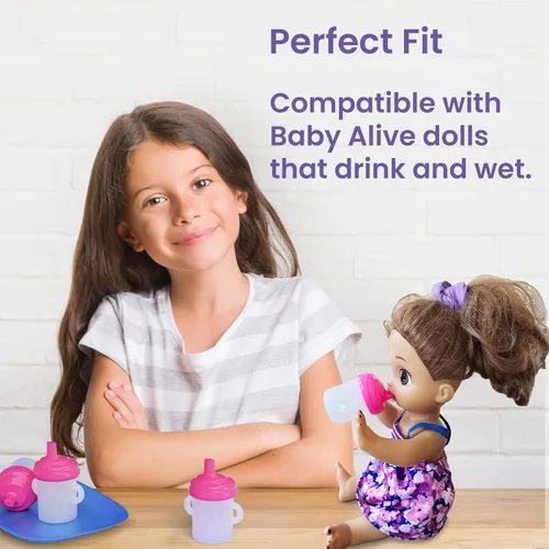 Vista 7 de Taza para sorber para muñecas Baby Alive, paquete de 3, accesorios