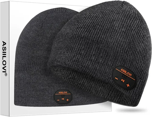 Vista 9 de gorro con Bluetooth 5.0, inalámbrico, de punto, gorro de invierno con micrófono incorporado desmontable, con altavoces estéreo HD, para exteriores