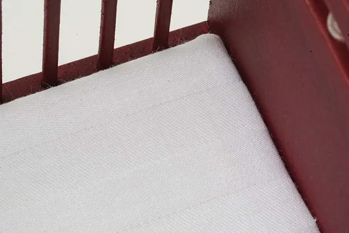 Vista 3 de Cuna en miniatura para casa de muñecas, muebles de bebé de madera a escala 1:12 para casa de muñecas, caoba
