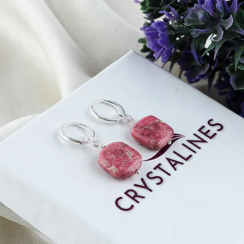 Vista 19 de Aretes de aro de cristal afganita natural Piedras afganas de alto grado Aretes chapados en plata Gota lisa Joyas de piedras preciosas hechas