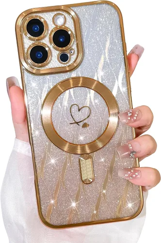 Vista 33 de Bonoma Funda con purpurina para iPhone 13 Pro Max, bonita funda 3D con patrón de chapado en degradado de mariposa de diamante, protección de cámara