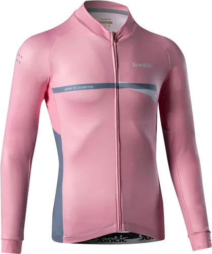 Vista 36 de Santic - Camiseta de ciclismo para hombre, manga larga, reflejante, cremallera completa, con bolsillos