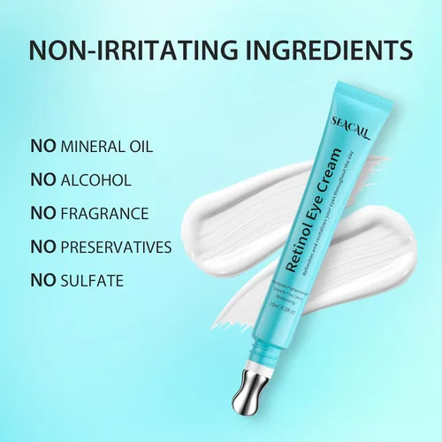 Vista 8 de Crema de ojos con retinol - Suero para ojos contra ojeras y hinchazón antienvejecimiento - Crema para debajo de los ojos con ácido hialurónico
