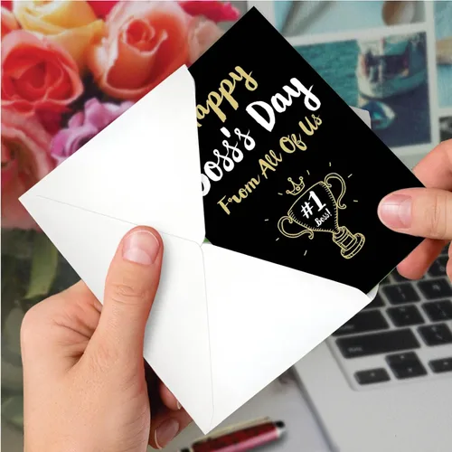 Vista 6 de NobleWorks - Tarjeta de felicitación del día del jefe con sobre - Apreciación del jefe, tarjeta de gratitud para gerente, trabajo - Feliz día