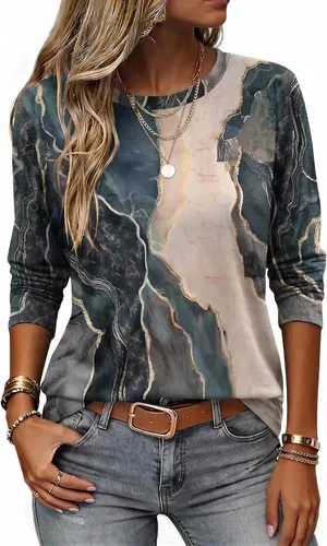 Vista 9 de Zeagoo Women Crewneck Casual Long Sleeve Tops Fall Tshirts Layer