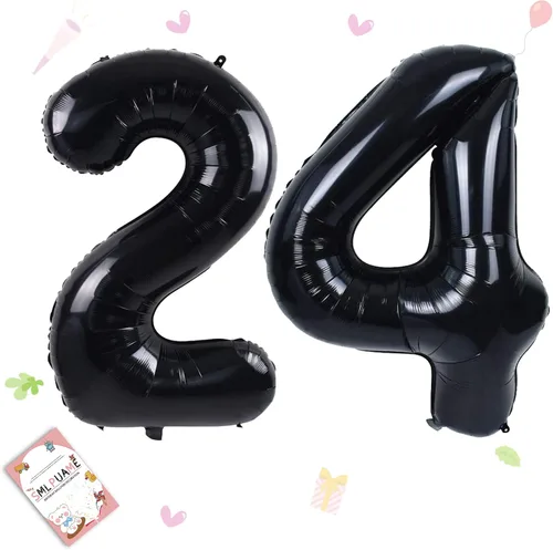 Vista 16 de Globos grandes de 40 pulgadas de números del 0 al 9, globos numéricos para decoración de fiesta de cumpleaños, globos de helio de aluminio