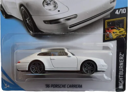 Vista 2 de Hot Wheels Nightburnerz 4/10 [Blanco] '96 Porsche Carrera 155/250 2019 Tarjeta de mes
