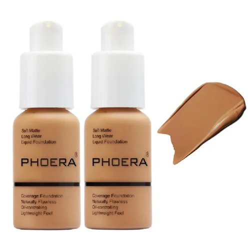 Vista 13 de Paquete de 2 PHOERA Base, Crema Correctora Mate Control de Grasa, PHOERA Base Líquida Mate Impermeable de Larga Duración para Mujeres y Niñas