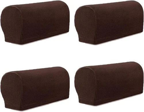 Vista 7 de vctops 4 fundas elásticas para reposabrazos de color sólido, antideslizantes, para sillas, sofá, sillón, fundas para sofá reclinable con pasadores