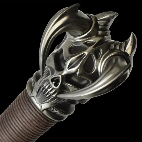 Vista 5 de Kit Rae Vorthelok Dark Edition Fantasy Sword - Hoja de acero inoxidable, envoltura de cordón de algodón encerado, empuñadura de metal fundido