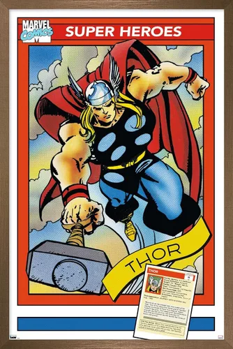 Vista 12 de Trends International Marvel Trading Cards - Póster de pared de Thor, 22.375 x 34 pulgadas, versión premium sin marco