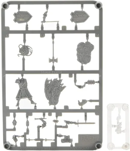 Vista 3 de WizKids D&D Frameworks: Human Fighter Male - Sin pintar y sin ensamblar