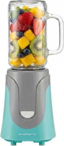 Vista 8 de OVENTE Licuadora personal portátil para batidos, batidos o bebidas congeladas con taza y tapa de viaje sin BPA de 13.5 onzas, cuchillas de acero