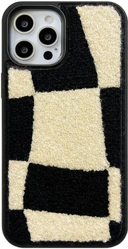 Vista 23 de Funda con diseño de flores retro, bonita funda negra floral para iPhone 13, fabulosa funda de protección femenina peluda para iPhone 13