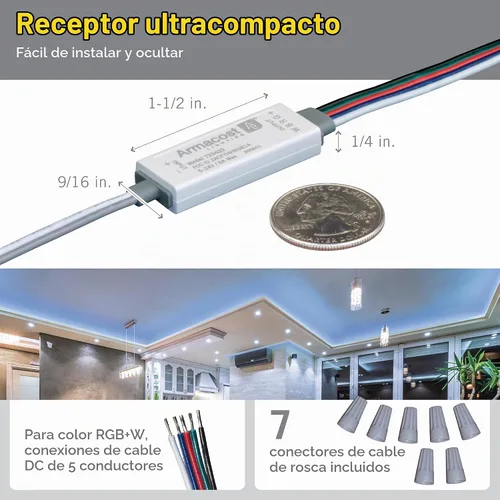 Vista 3 de Armacost Lighting Slimline RGB+W LED Tira de luz de control remoto 723422N