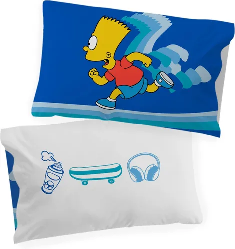 Vista 5 de Jay Franco The Simpsons Who Wants to Know: 1 funda de almohada reversible individual – Ropa de cama súper suave de doble cara para niños