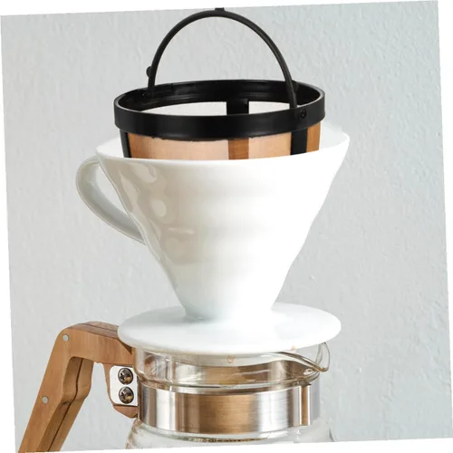 Vista 3 de Healifty 2 unids filtro de café Stainer Steel Strainer Duo Coffee Accessory Filter Replacement Coffee Maker Filters Coffee Supply Coffee Strainer