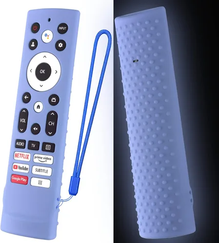 Vista 5 de Funda de silicona para control remoto de voz Hisense ERF3A90 para Hisense U7G U9G U8 Series 4K ULED Remote Funda de silicona (azul)