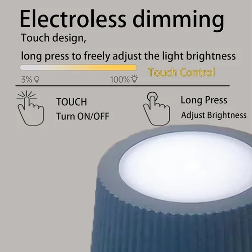 Vista 2 de Lámparas de mesa inalámbricas de 14.96 pulgadas, lámpara de escritorio LED portátil, lámpara a batería de 5200 mAh, lámpara recargable de puerto
