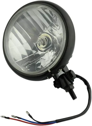 Vista 4 de Negro 5.75 "H4 halógeno motocicleta faro lámpara bombilla montaje inferior para Harley Honda Kawasaki Suzuki Yamaha